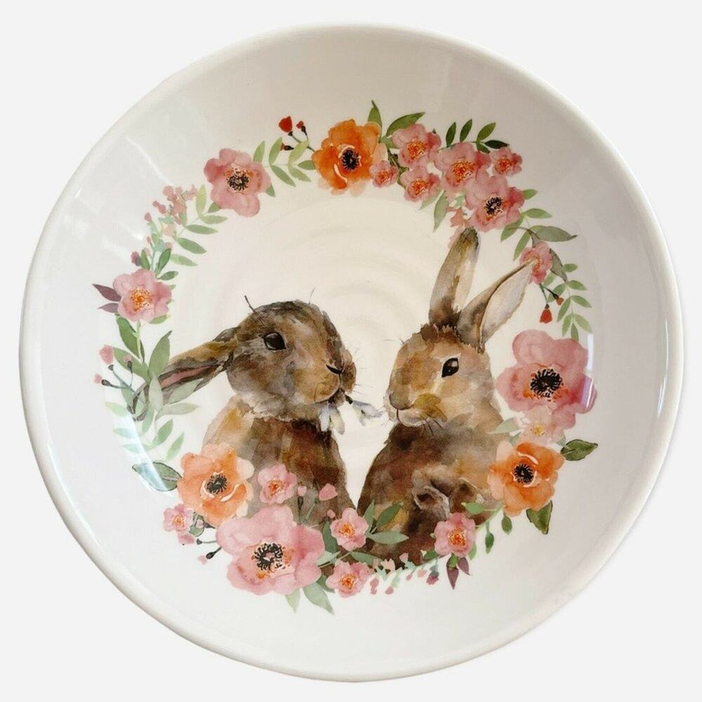 Italy Ceramica Cuore Rabbits Bowl